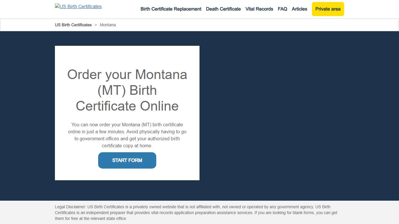 Montana (MT) Birth Certificate Online - US Birth Certificates